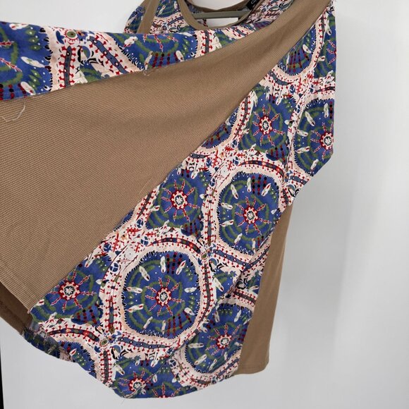 GiGiO Womens  Multicolor Bohemian Print poncho Top tunic size medium new - Picture 11 of 16